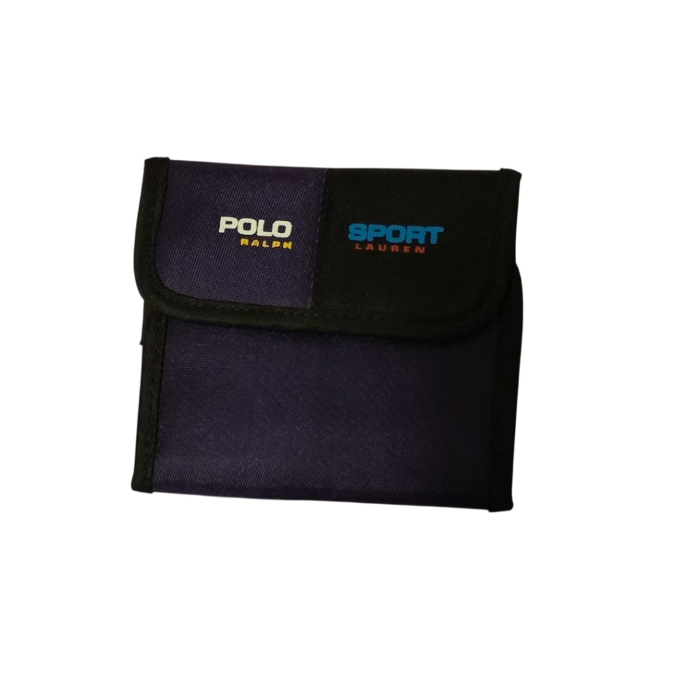 Polo Ralph Sport Lauren Purple And Black Trim Tri-fold Wallet